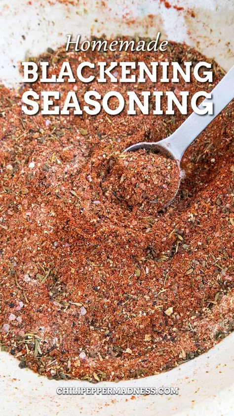 A spoonful of the delicious blackening seasoning inside a big bowl. Blackening Seasoning Recipe, Fish Seasoning Recipe, Blackening Seasoning, Fish Steak, Homemade Dry Mixes, Dry Rub Recipes, Homemade Spice Mix, Spice Blends Recipes, Blackened Seasoning