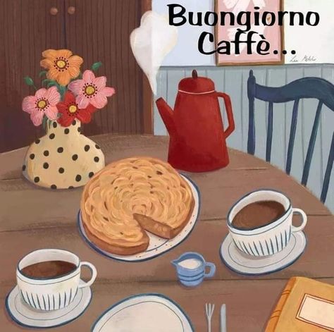 Table Illustration, Mixed Media Illustration, Coffee Illustration, Simple Illustration, Easy Diy Art, Landscape Illustration, Food Drawing, Art Inspiration Painting, Girls Cartoon Art