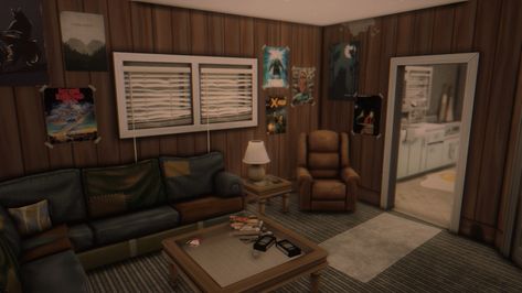 Sims 4 Poor Apartment, Sims Basement Ideas, Sims 4 Rundown Cc, Sims 4 Apartment Interior, Sims 4 Rundown House, Sims 4 Run Down House, Sims 4 Screenshots, Sims 4 Basement Cc, Poor Sims 4 Cc