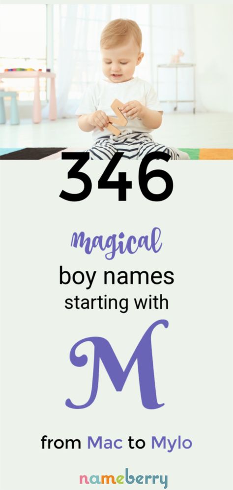 Some of the most masculine, magical names for boys start with the popular letter M. From Mac to Mylo, Michael to Maverick, every boys' name starting with the letter M. Baby Names Start With M, M Boy Names Unique, Boy Names Start With M, Boy M Names, M Names For Boys, M Boy Names, Names Starting With M, Name Of Baby Boy, Baby Boy Names Vintage