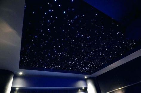 Star Lights On Ceiling, Fiber Optic Lighting, Home Cinema Room, Star Ceiling, Ceiling Design Modern, Diy Ceiling, All Of The Lights, Ceiling Installation, Cinema Room