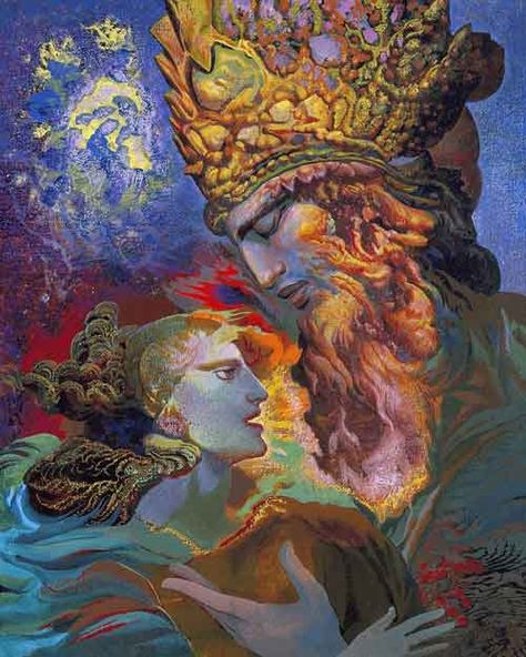 Ernst Fuchs - Der König und die Königin Art Glow, Josephine Wall, Caracter Design, Concrete Art, Mystical Art, Visionary Art, Fantastic Art, Beautiful Fantasy Art, Spiritual Art