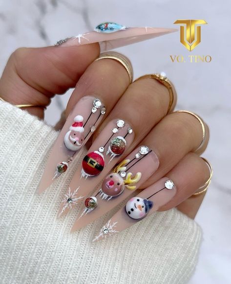 Christmas Nail Designs Easy, Trendy Manicure, Nail Art Noel, Santa Nails, Xmas Nail Art, 3d Nail Art Designs, Special Nails, Perfect Manicure, Christmas Nails Easy