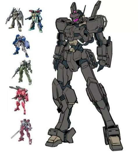 Graze Gundam, Jegan Gundam, Jegan Custom, Stark Jegan, Gundam Flauros, Gundam Astaroth, Gundam Design, Robot Design Sketch, Gundam Iron Blooded Orphans