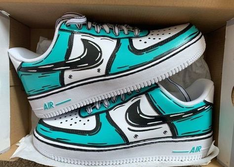 Custom Painted Shoes, Custom Shoes Diy, Diy Sneakers, Nike Shoes Air Force, Custom Nike Shoes, Air Force 1 Custom, Personalized Shoes, Nike Air Shoes, Cute Nike Shoes