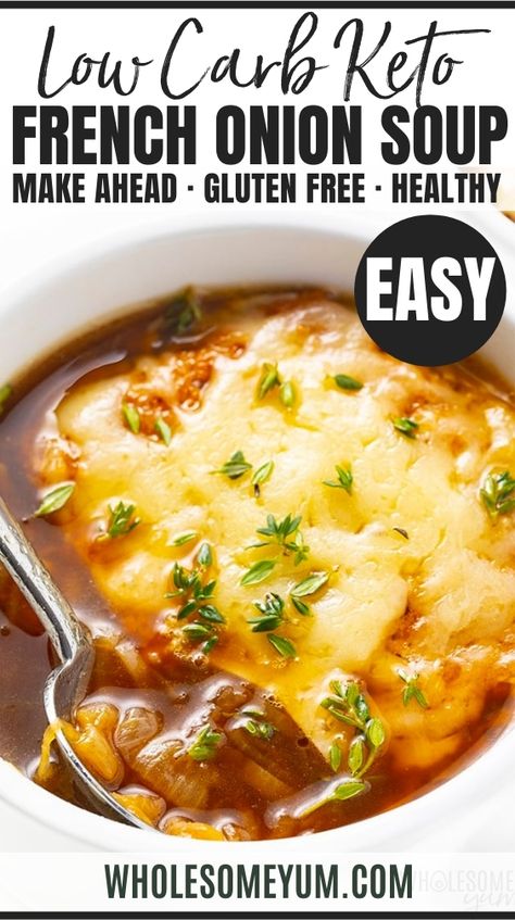 Keto French Onion Soup, Bread Crust, Onion Soup Recipe, Low Carb Soup Recipes, French Onion Soup Recipe, Onion Soup Recipes, Healthy Low Carb, Keto Soup, Low Carb Soup