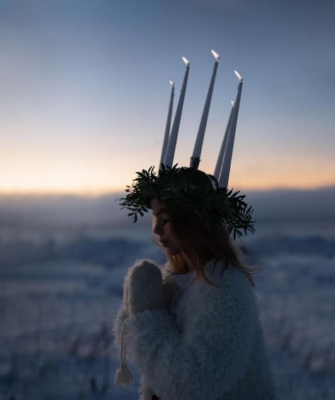 Fotograf | Anna on Instagram: “Tomorrow we celebrate Santa Lucia here in Sweden 🕯 The polar nights has come here in the north, the sun is gone for some weeks but still we…” Saint Lucia Day, Sankta Lucia, St Lucia Day, Yule Celebration, Saint Lucy, Polar Night, Jolly Holiday, Santa Lucia, Come Here