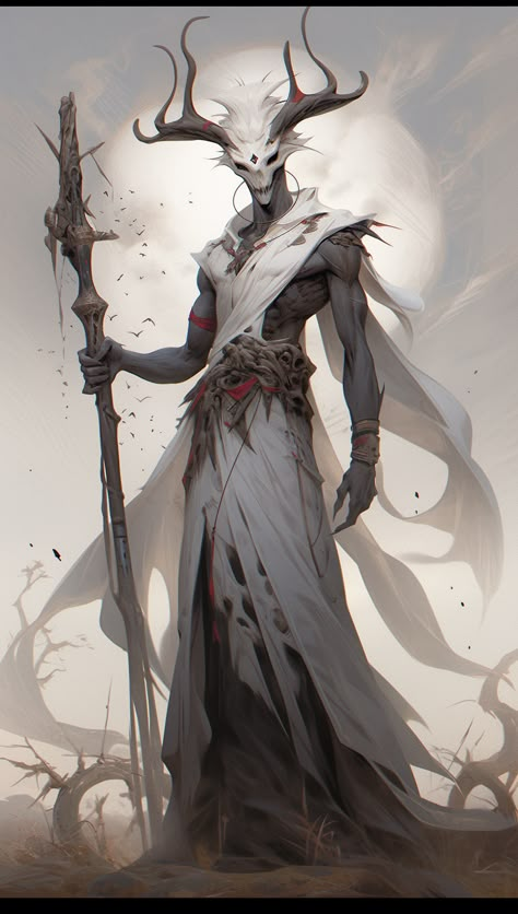 Eldritch Character Design, Fantasy Gods Art, Fantasy God, Fantasy Gods, God Of Nature, Monster Artwork, Dark Creatures, A Staff, Dnd Monsters