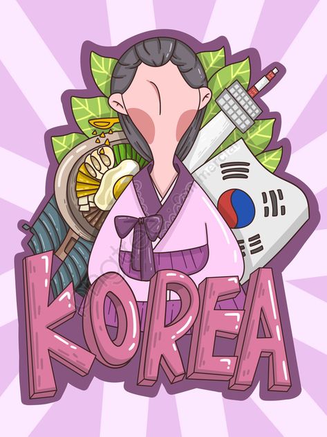 South Korea Seoul Drawing, Korea Poster Design, Korea Drawing, Korea Illustration, Korean Posters, Korea Poster, Art Of Korea, Korea Anime, Korean Poster