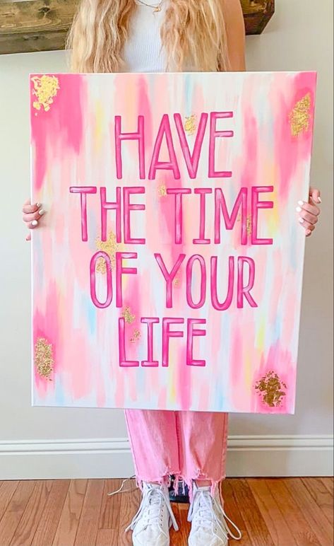 Abstract Dorm Painting, College Diy Painting, Pink Dorm Paintings, Cute Apartment Paintings, Canvas Bedroom Decor Paintings, College Apartment Decor Diy Canvas Art, Preppy Dorm Art, Preppy Wall Paintings, Preppy Paint Ideas