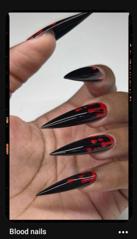 Vampire Nails Stiletto, Badass Nail Designs, Ghost Halloween Nails, Boyfriend Nails, Brown French Tip Nails, Badass Nails, Brown French Tip, Vampire Ball, Nail Options