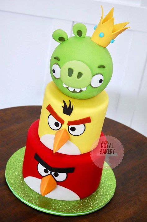 Angry Birds Birthday Cake, Angry Bird Cake, Cake Pucks, Bird Birthday Parties, Birds Cake, Angry Birds Cake, 10 Birthday Cake, Angry Birds Party, Sixth Birthday