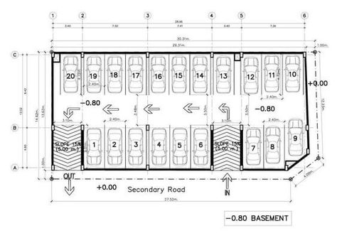 Car Park Design, Parking Plan, Parking Lot Architecture, Site Plan Design, Parking Building, Parking Solutions, Basement Plans, Condo Design, Architectural Floor Plans