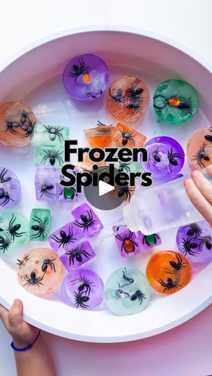 Halloween Morning Ideas For Kids, Toddler Spider Activities, Halloween Sensory Bin Ideas, Spiderman Sensory Bin, Halloween Sensory Bin Toddlers, Spiderman Activities For Kids, Spider Activities For Kids, Potion Sensory Bin, Spider Sensory Bin