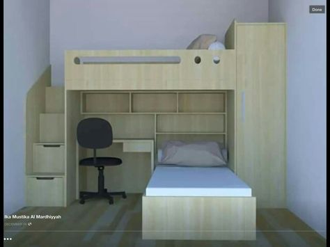 Double Deck Bed Space Saving, Double Deck Bed, Bunk Beds Small Room, Bedroom Workspace, Beds For Small Rooms, Condo Interior Design, Kids Room Interior Design, Closet Design Layout, Simple Bedroom Design