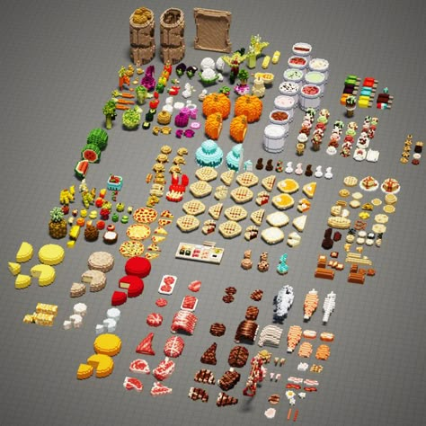 189 Voxel Food Assets FREE for the Next 10 Hours! Salmon Slice, Ice Cream Template, Minecraft Addons, Minecraft Food, Model Food, Minecraft Banner Designs, Bangunan Minecraft, Minecraft Banners, 귀여운 음식 그림