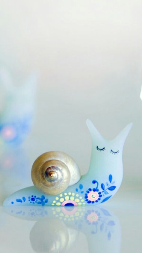 Snail Shell Crafts, Snail Clay, Snail Crafts, Clay Snails, Polymer Clay Snail, Snail Painting, Snail Craft, Diy Fimo, Snail Art