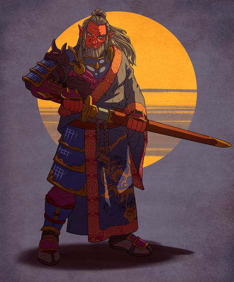 Hobgoblin Samurai, Hobgoblin Character Art, Dnd Hobgoblin, Dnd Races, Oc Art, Fantasy Races, Samurai Art, Dungeons And Dragons Characters, Dnd Art