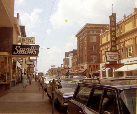 Main St.Belleville, Illinois, 1969 by fluffy chetworth, via Flickr Invictus Aesthetic, Old Town Aesthetic Vintage, Religious Horror, Salems Lot, Belleville Illinois, Small Town Mystery, East St Louis, Hotel Eden, 80s Childhood