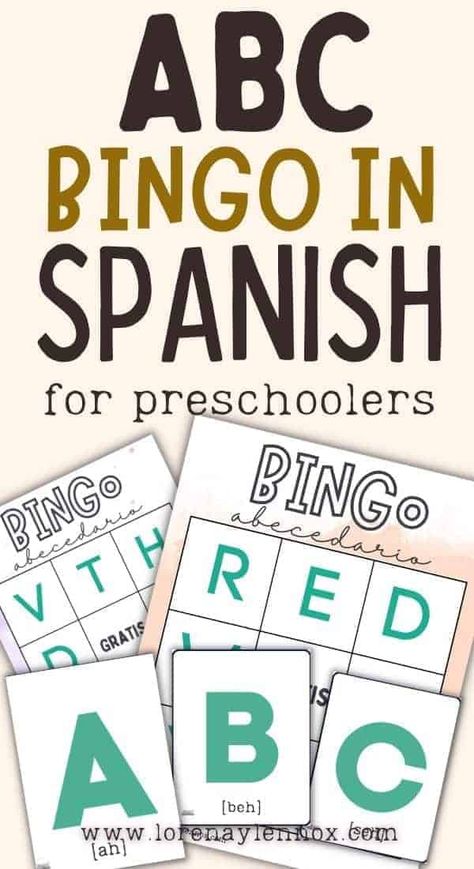 Let's learn the Spanish alphabet with this fun and engaging printable PDF ABC bingo in Spanish for preschoolers to play in the classroom or at home! Abc In Spanish, Spanish For Preschoolers, Spanish Alphabet Activities, Abc Bingo, Play In The Classroom, Alphabet Bingo, Spanish Education, Preschool Spanish, Spanish Classroom Activities