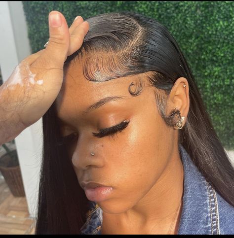 Wig Edges Ideas Side Part, Side Part Wig Edges, Side Part Edges Wig, Side Part Edges, Wig Edges, Side Part Quick Weave, Wig Lace, Braids With Weave, Quick Weave