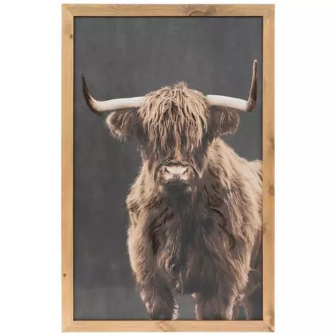 Kitchen Utensils & Container Wood Wall Decor | Hobby Lobby | 2072742 Modern Western Wall Art, Brown Highland Cow, Hunting Cabin Decor, Farmhouse Office Decor, Cow Nursery, Wall Decor Hobby Lobby, Western Wall Art, Cow Decor, Modern Western