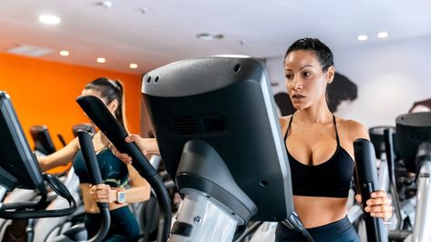 Virtual Imagery That Would Actually Make Me Run Faster on the Elliptical Glute Strengthening, Elliptical Workout, Indoor Workout, Elliptical Trainer, Elliptical Machine, Gym Machines, Fitness Magazine, Total Body Workout, A Gym