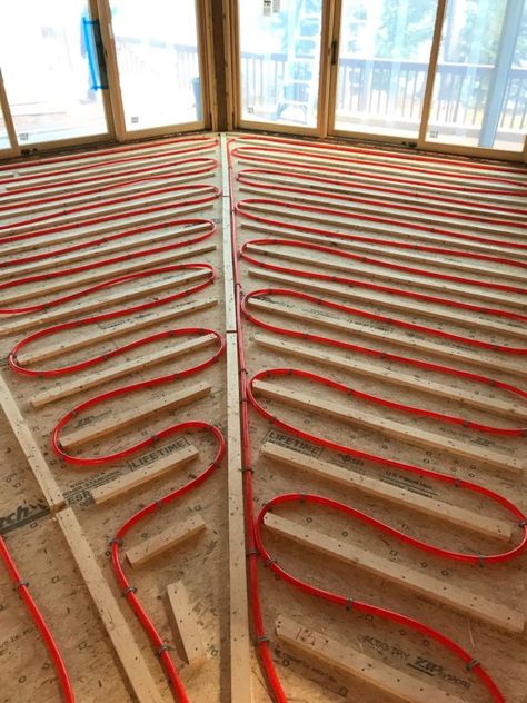 Technology Installation, Hydronic Radiant Floor Heating, Heated Concrete Floor, Radiant Heating System, Diy Hot Tub, House Heating, Floor Heating Systems, Shop Barndominium, Barndominium Ideas Floor Plans