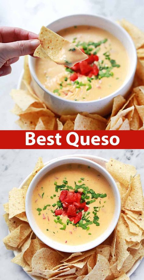 Queso Recipe - A Beautiful Mess Mexican Queso Recipe, Quick Queso, Homemade Queso Recipe, Best Queso Recipe, The Best Queso, Best Queso, Homemade Queso, Spicy Queso, Delicious Dips Recipes