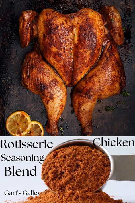 Rotisserie Chicken Seasoning Blend Baked Whole Chicken Seasoning, Rotisserie Chicken Spices, How To Season Rotisserie Chicken, Rotisserie Chicken Rub Recipes, Smoked Chicken Seasoning, Rotisserie Chicken Seasoning Recipe, Rotisserie Seasoning Recipe, Rotisserie Chicken Rub, Homemade Rotisserie Chicken