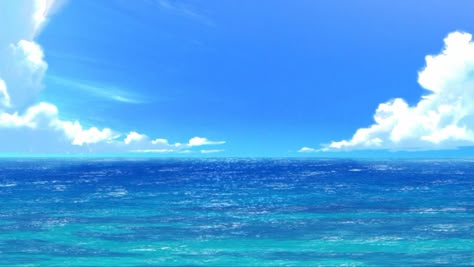 Beach Background Drawing Anime, Aquatope On White Sand, Anime Island, Club Birthday Party, Club Birthday, Gacha Backgrounds, Learn Animation, Ocean Backgrounds, Water Background