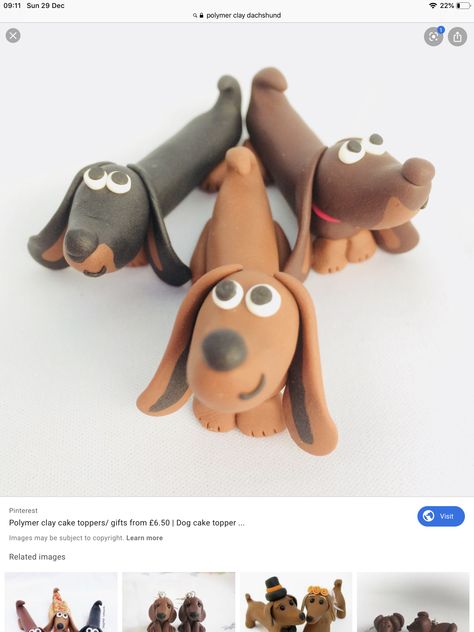 Clay Sausage Dog, Dachshund Cake, Dachshund Birthday, Realistic Cakes, Dog Cake Topper, Dog Cakes, Kids Imagination, Dog Cake, Clay Crafts Air Dry