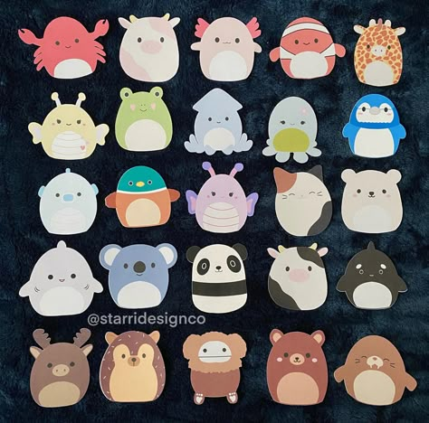 Stickers Squishmallow, Squishmallows Stickers, Avery Squishmallow, Squish Mallows, Doodles Stickers, Happy Birthday Printable, Strawberry Cow, Cute Squishies, Ra Ideas