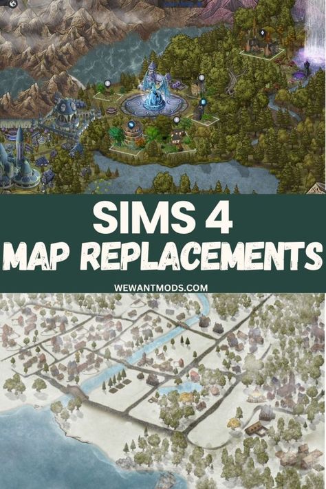 Sims 4 Map Override Newcrest, Sims World Map, Sims World Ideas, Sims 4 Map Override, Willow Creek Sims 4 Map, Sims 4 Map Replacements, Brindleton Bay Sims 4, Oasis Springs Sims 4, Newcrest Sims 4