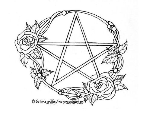 Pentagram Coloring Pages, Pagan Coloring Pages, Wiccan Drawings, Wicca Tattoo, Wicca Pentacle, Wiccan Tattoos, Wiccan Art, Witch Coloring Pages, Pagan Crafts