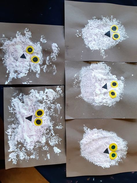 Snow Owl Snowy Owl Art Projects For Kids, Snow Owl Craft, Owl Crafts Preschool, Nursery 2024, Snowy Owl Craft, Baby Art Activities, Snowy Owl Art, Preschool January, Arctic Owl