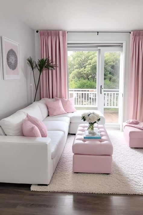 Pink Girly Room, Girly Apartment Decor, Apartment Living Room Design, Dream Apartment Decor, Future Apartment Decor, Pink Living Room, Room Redesign, Girly Room, Apartment Decor Inspiration