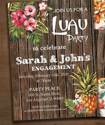 Engagement Party 101: Hawaiian Luau Party - Pretty Designs Engagement Party Luau, Luau Engagement Party, Engagement Party Table, Tyler Florence, Cool Music, Luau Birthday Party, Hawaiian Luau Party, Luau Wedding, Luau Theme