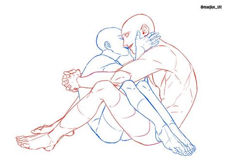 Couple Poses Drawing, Couple Poses Reference, Body Reference Drawing, 캐릭터 드로잉, Poses References, Figure Drawing Reference, Dessin Adorable, Art Poses, Art Tutorials Drawing