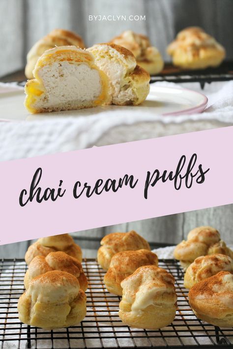 Fall Flavored Cream Puffs, Flavored Cream Puffs, Cream Puff Flavor Ideas, Fall Cream Puffs, London Fog Ice Cream, Cream Puff Flavors, Puffs Recipes, Puff Recipes, Breakfast Danish