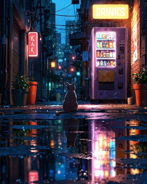 Amoled Wallpapers, Cat City, Anime City, Japan Travel Guide, Wallpaper For Iphone, Illustration Art Drawing, Neon Aesthetic, Seventeen Wallpapers, Fantasy Art Landscapes