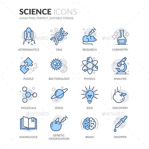 Line Science Icons. Download here: http://graphicriver.net/item/line-science-icons/16606351?ref=ksioks Science Font, Dna Facts, Dna Analysis, Tech Tattoo, Science Symbols, Science Icons, Vector Line, Pixel Perfect, Illustrator Tutorials