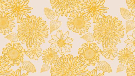 Desktop Wallpaper Desktop Wallpaper Floral, Css Ideas, Portfolio Wallpaper, Classroom Screen, Floral Desktop Wallpaper, Floral Wallpaper Desktop, Flower Desktop Wallpaper, Notebook Wallpaper, Yellow Aesthetics