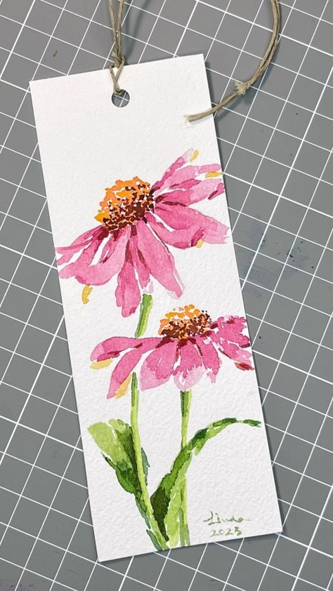 Handmade Bookmarks Diy, Learn Watercolor Painting, Water Color Art, Watercolor Books, Bookmark Ideas, Watercolor Bookmarks, Flowers Paintings, Diy Watercolor Painting, Watercolor Projects