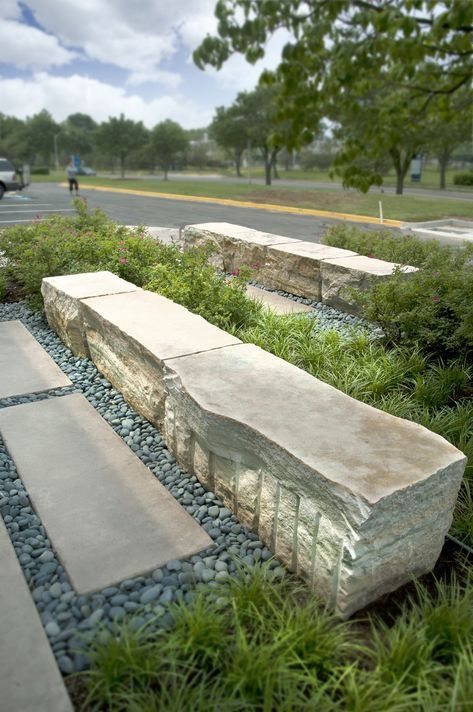 Urban Landscapes - Champlain Stone Landscaping Rock, Stone Benchtop, Stone Park, Landscape Rock, Landscaping With Boulders, Landscape Stone, Stone Bench, Park Landscape, Wall Seating