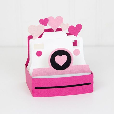 Box Card Valentine Camera – Lori Whitlock Camera Silhouette, Girls Valentines Boxes, Diy Valentines Box, Valentine Card Box, Lori Whitlock, School Boxes, Valentine Day Boxes, Box Camera, Box Cards