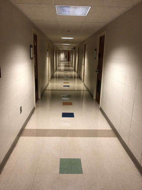 Dormitory Hallway, Dorm Hallway, Perspective Study, Freshman Dorm, School Hall, University Architecture, Blurred Lines, University Of Mississippi, Study Material