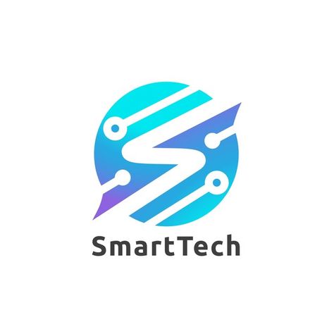 Smart tech letter s logo template Premiu... | Premium Vector #Freepik #vector #logo #business #abstract #design Technology Logo Design Tech, Logo Teknologi, Tech Logo Design Inspiration, Smart Logo Design, Modern Tech Logo, Electronic Logo, Is Logo Design, Tech Icons, It Logo Design