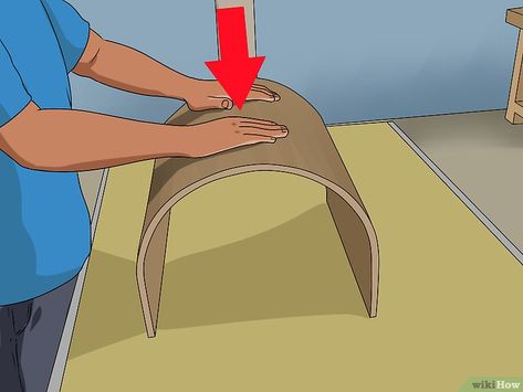 How to Bend Plywood: 10 Steps (with Pictures) - wikiHow Bending Plywood, Steam Bending Wood, Woodworking Desk Plans, How To Bend Wood, Woodworking Chair, Woodworking Saws, Woodworking Cabinets, Woodworking Bed, Woodworking Basics