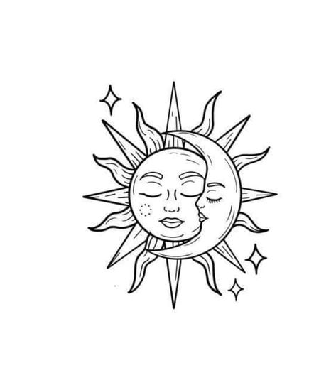 Cloud Tattoo Design, Half Moon Tattoo, Moon Sun Tattoo, Earth Tattoo, Small Rose Tattoo, Back Of Neck Tattoo, Cloud Tattoo, Sun And Moon Drawings, Flash Tattoo Designs